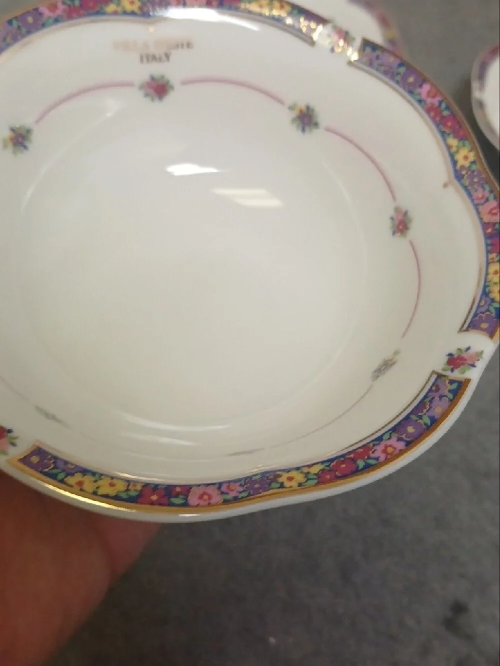 Villa D'este White and Purple Decorative Bowls - Set of 5